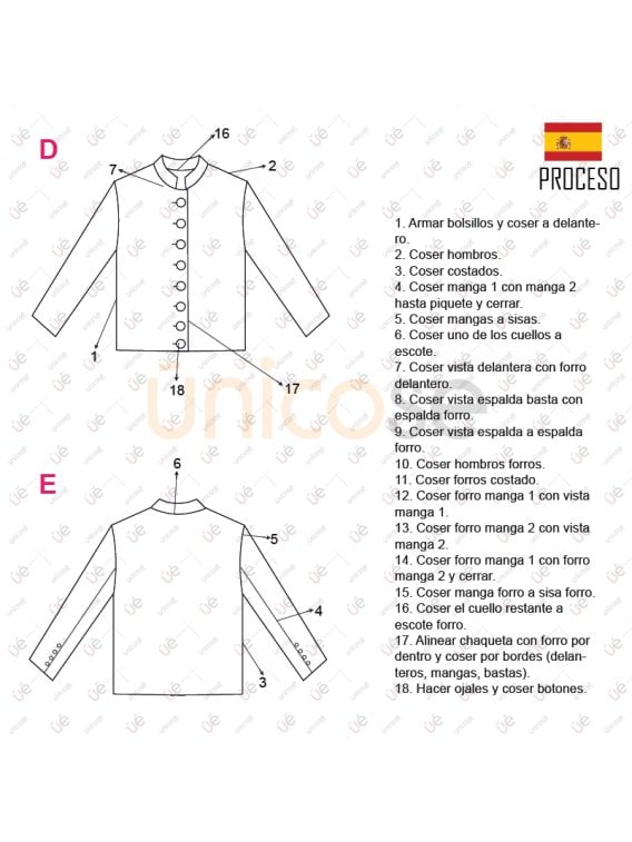 MOLDE CHAQUETA CORTA MUJER 2407