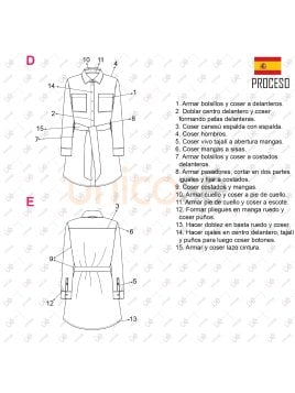 MOLDE VESTIDO CAMISERO MUJER 2403