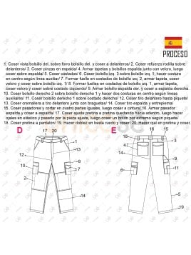 MOLDE PANTALON CARGO HOMBRE RT 2414