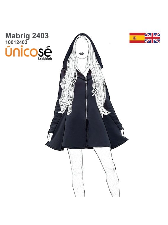MOLDE ABRIGO CAPERUZA MUJER 2403