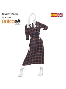 MOLDE VESTIDO CAMISERO MUJER 2405