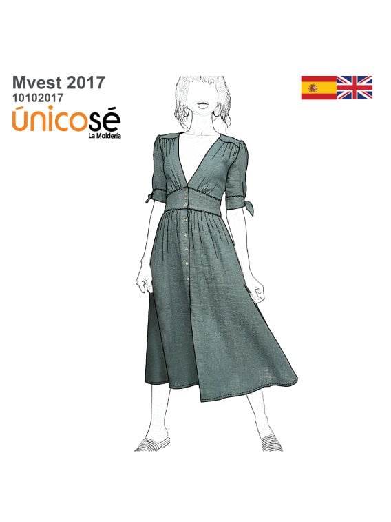 MOLDE VESTIDO EVASE MUJER 2017