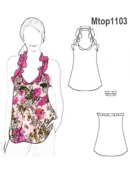 TOP VUELOS MUJER, ADORNO VUELOS EN ESCOT