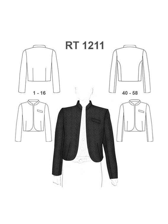 MOLDE CHAQUETA HUASO CUELLO MAO RT 1211