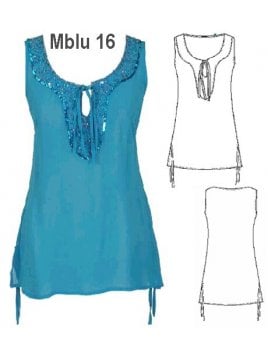 BLUSA LARGA MUJER, SIN MANGAS.