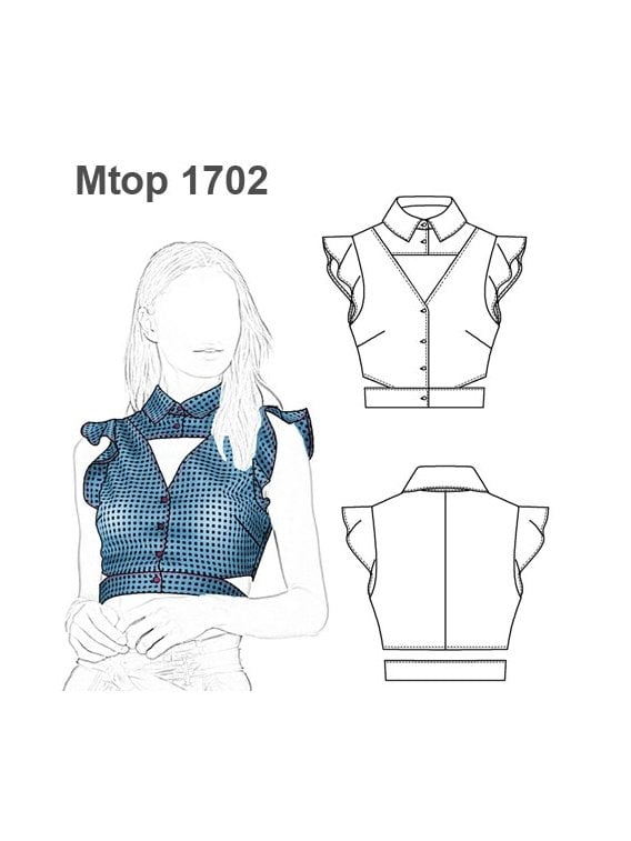 CROP TOP CUELLO CAMISERO