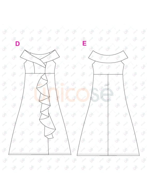 MOLDE VESTIDO LARGO MUJER 2408