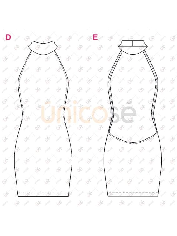 MOLDE VESTIDO AJUSTADO MUJER 2409