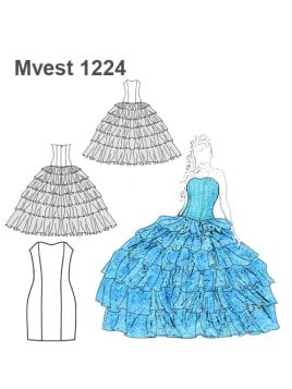 MOLDE VESTIDO FIESTA 15 MUJER 1224