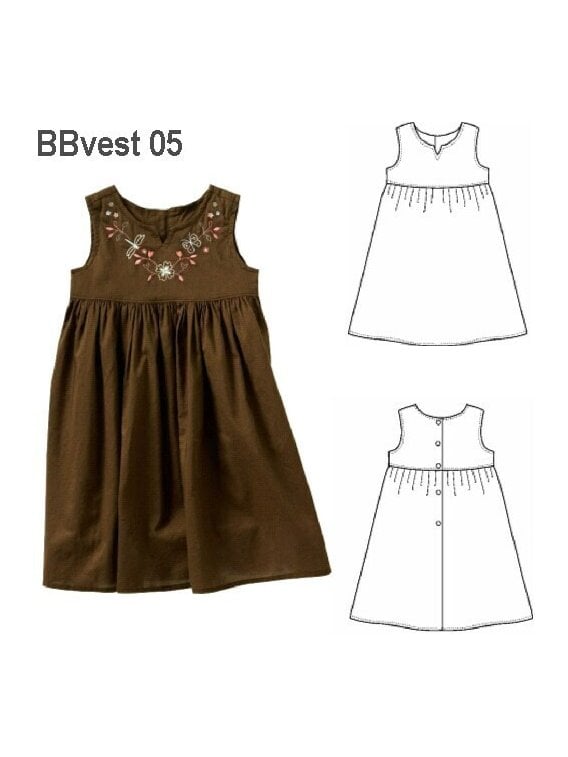 VESTIDO CANESU BEBE, ABOTONADURA ESPALDA