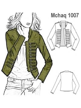 CHAQUETA MILITAR MUJER, SIN FORRO INTERI