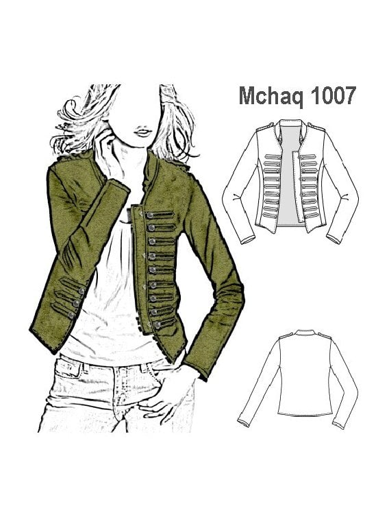 CHAQUETA MILITAR MUJER, SIN FORRO INTERI