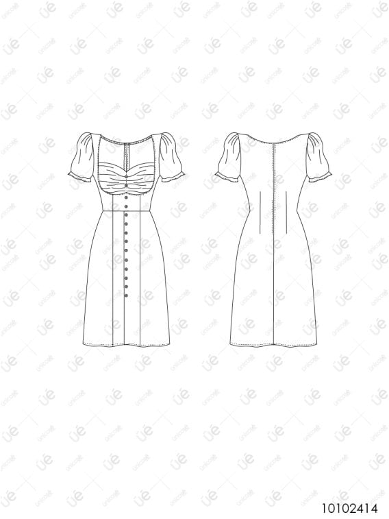 MOLDE VESTIDO MIDI MUJER 2414