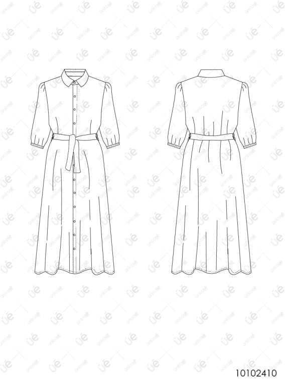 MOLDE VESTIDO CAMISERO MUJER 2410