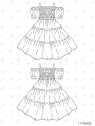 MOLDE VESTIDO CON VUELOS NIÑA 2402