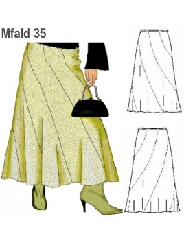 FALDA CORTES DIAGONALES MUJER.