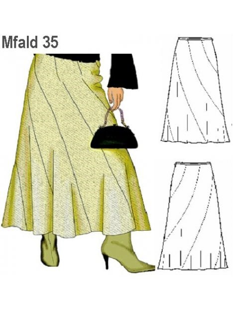 FALDA CORTES DIAGONALES MUJER.