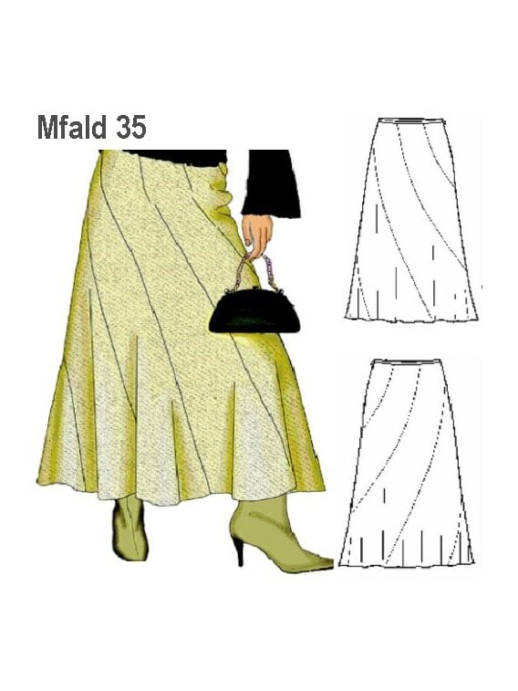 FALDA CORTES DIAGONALES MUJER.