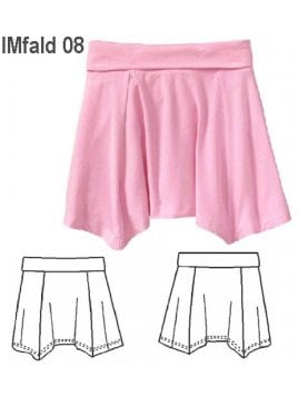 FALDA ASIMETRICA, PRETINA DOBLADA,