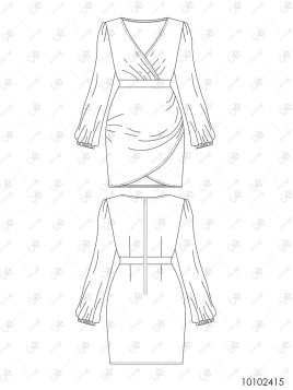 MOLDE VESTIDO CRUZADO MUJER 2415