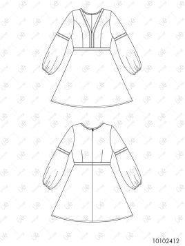 MOLDE VESTIDO CORTO EVASE MUJER 2412