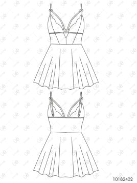 MOLDE PIJAMA BABY DOLL MUJER 2402