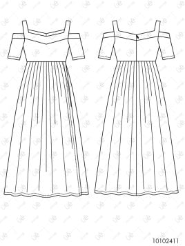 MOLDE VESTIDO MIDI MUJER 2411