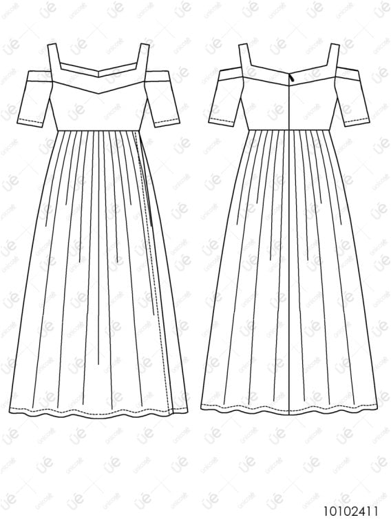 MOLDE VESTIDO MIDI MUJER 2411