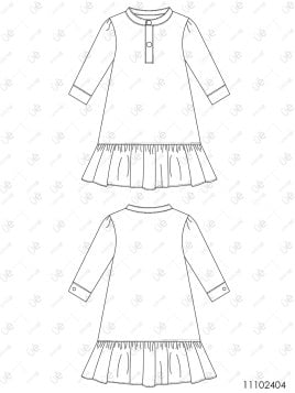 MOLDE VESTIDO EVASE NIÑA 2404