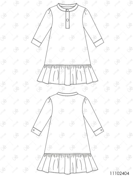 MOLDE VESTIDO EVASE NIÑA 2404 MOLDE VESTIDO EVASE NIÑA 2404
