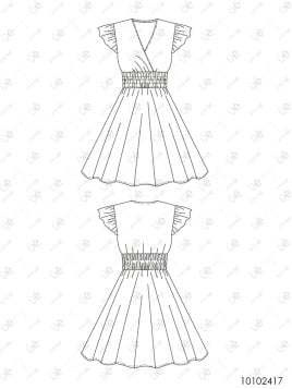 MOLDE VESTIDO CORTO MUJER 2417