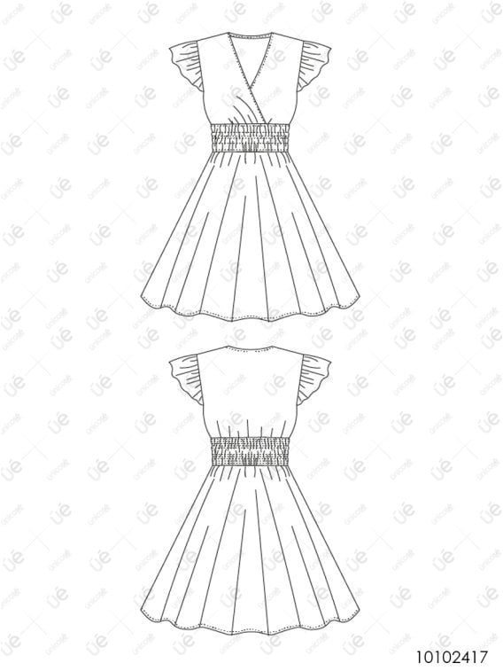 MOLDE VESTIDO CORTO MUJER 2417