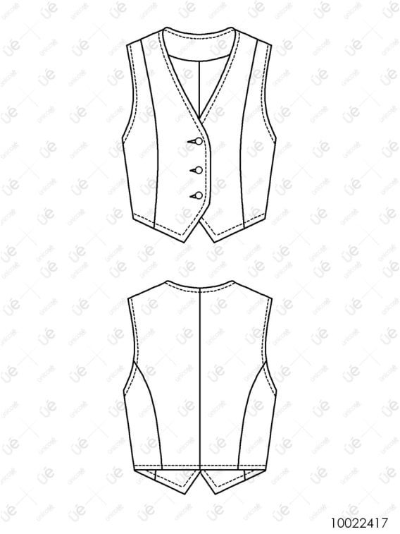 MOLDE CHAQUETA CHALECO MUJER 2417