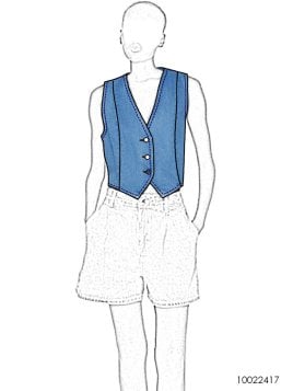 MOLDE CHAQUETA CHALECO MUJER 2417