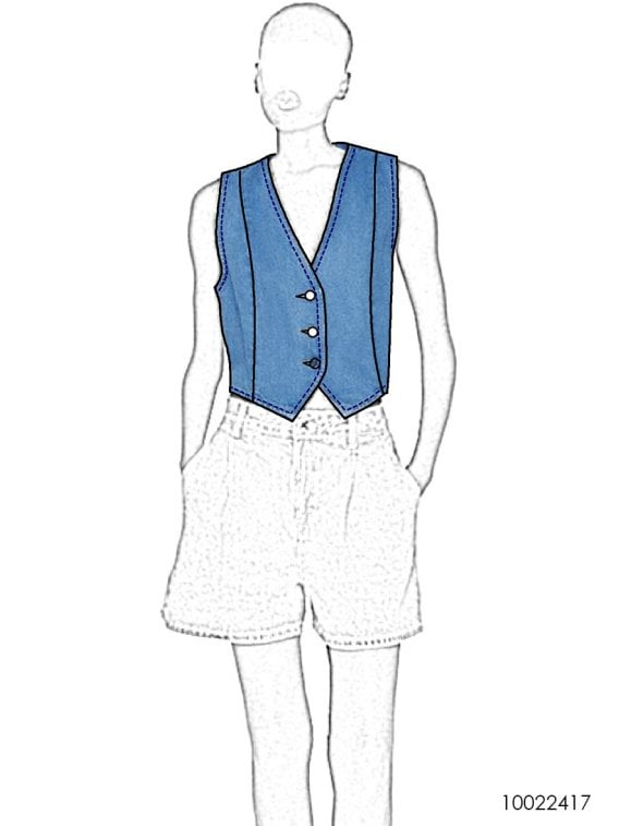 MOLDE CHAQUETA CHALECO MUJER 2417