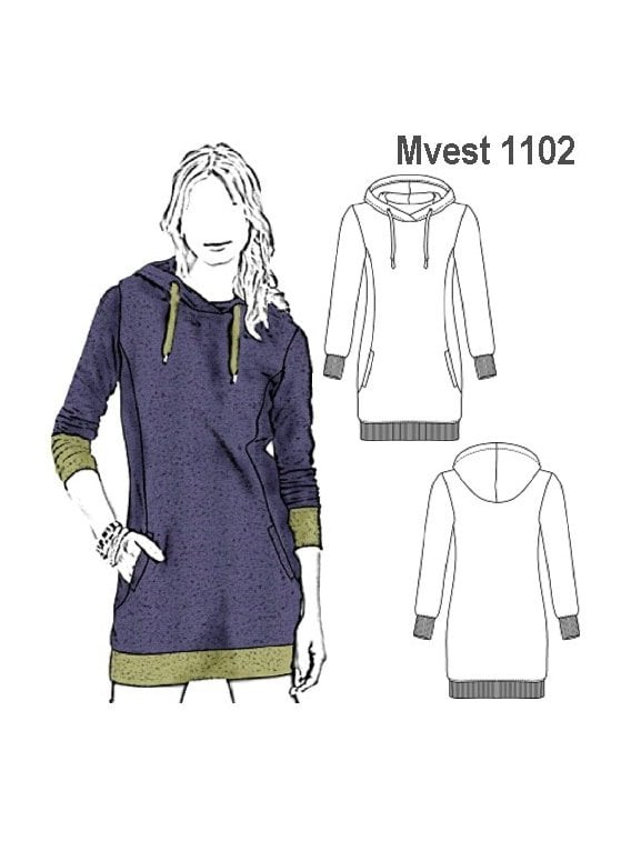 VESTIDO CAPUCHíñN MUJER, CORTE DELANTERO,