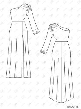 MOLDE VESTIDO LARGO MUJER 2418