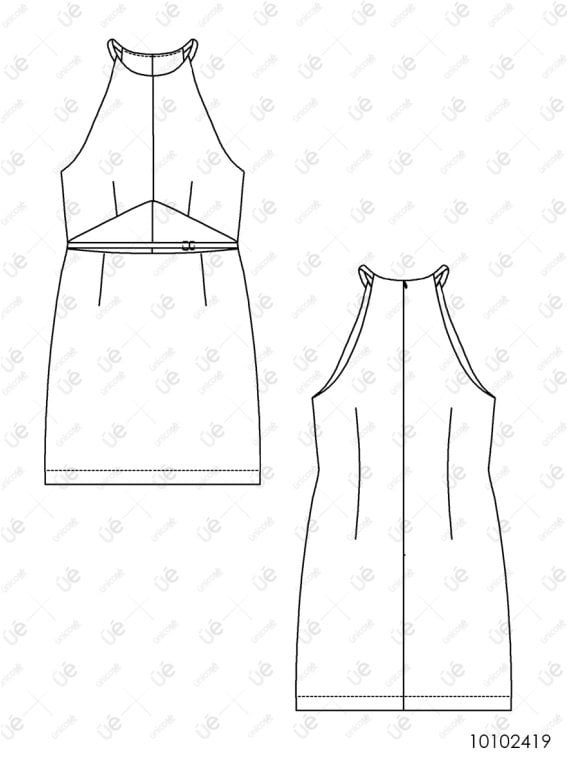 MOLDE VESTIDO CORTO MUJER 2419