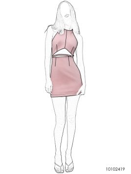 MOLDE VESTIDO CORTO MUJER 2419