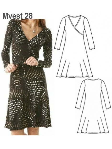 VESTIDO CRUZADO MANGA LARGA MUJER.