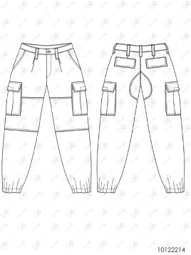 MOLDE PANTALON CARGO MUJER 2214