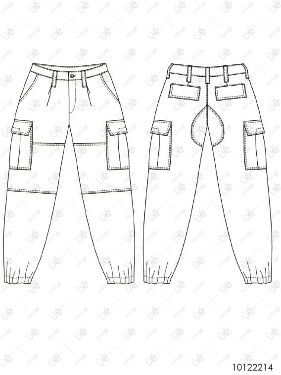 MOLDE PANTALON CARGO MUJER 2214