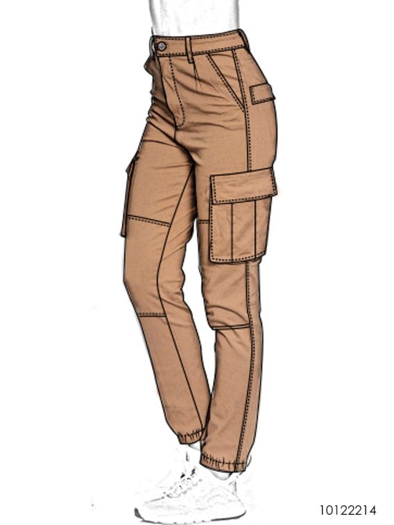 MOLDE PANTALON CARGO MUJER 2214
