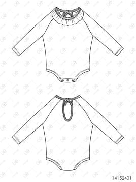 MOLDE TRAJE DE BAÑO 1 PIEZA BEBE 2401