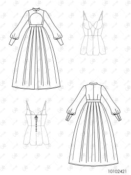 MOLDE VESTIDO LARGO MUJER 2421