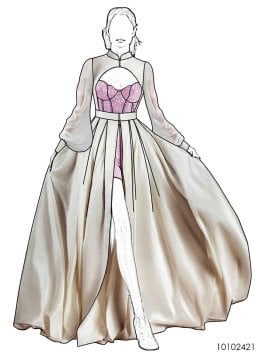 MOLDE VESTIDO LARGO MUJER 2421