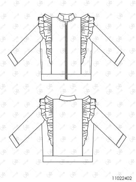 MOLDE CHAQUETA CON VUELOS NIÑA 2402