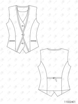 MOLDE CHAQUETA CHALECO NIÑA 2401