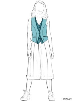 MOLDE CHAQUETA CHALECO NIÑA 2401