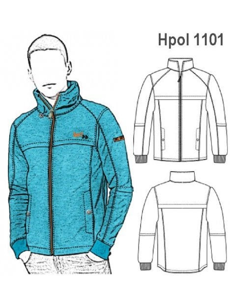 POLERON MODA HOMBRE, CUELLO ALTO, CORTES